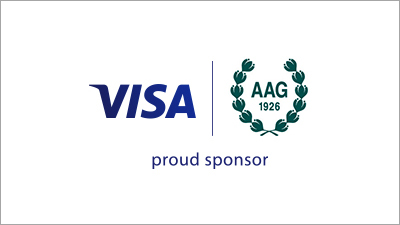Logo compuesto de Visa y Asociación Argentina de Golf 